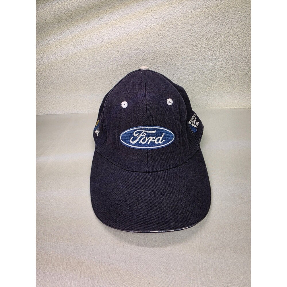 Ford Logo Hat One Size Fits All Black VelcroStrap Black With Blue Logo